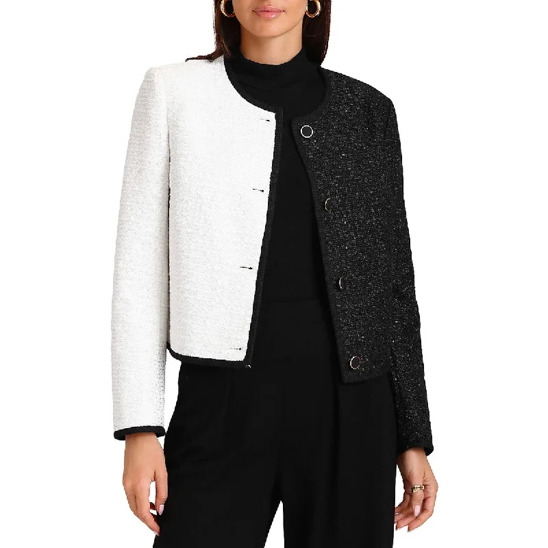 Bagatelle Womens Tweed Office Wear Collarless Blazer Women's Luxurious Jacket