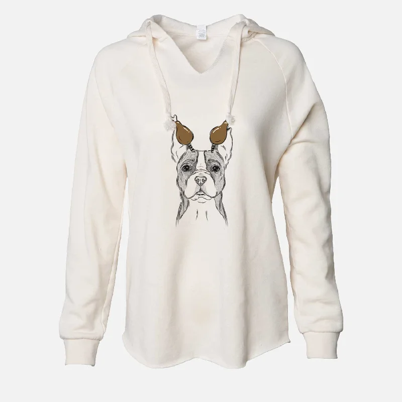 Thanksgiving Scout the Boston Terrier - Cali Wave Hooded Sweatshirt Hoodie with Ribbed Cuffs Snug Fit Comfort