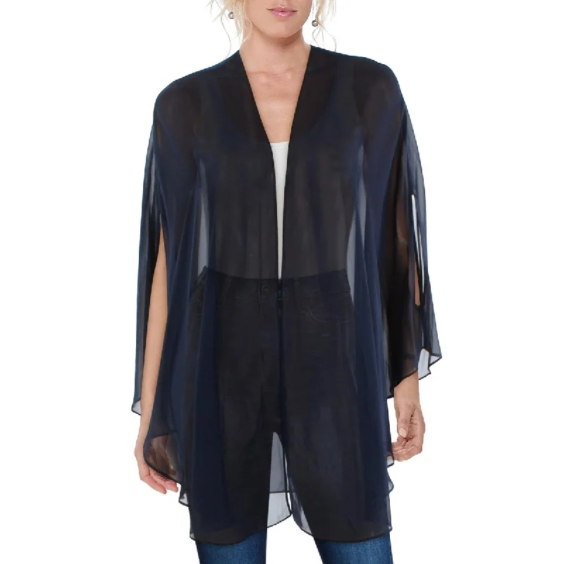 SLNY Womens Chiffon Sheer Duster Blazer High-End Women's Suit