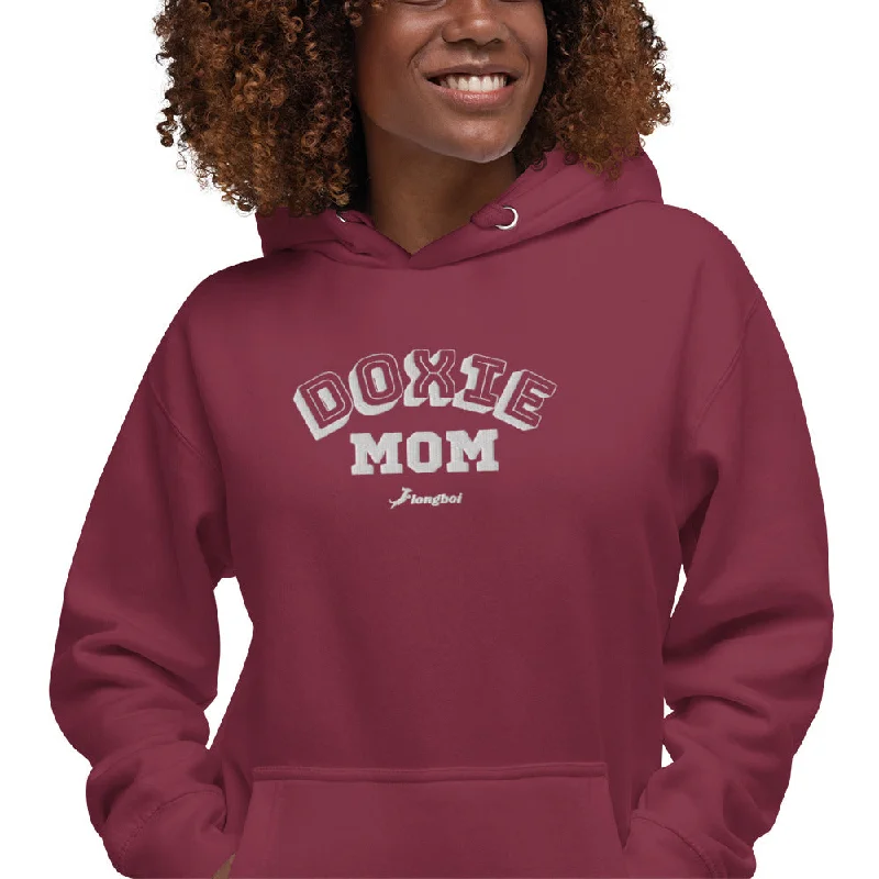 Doxie Mom College Hoodie Hoodie with Button Placket Classic Preppy