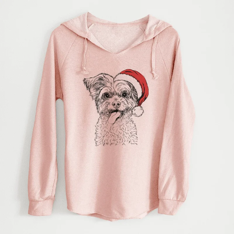 Santa Sweetie the Terrier Mix - Cali Wave Hooded Sweatshirt Hoodie with Thumb Holes Functional Cozy Santa Sweetie the Terrier Mix - Cali Wave Hooded Sweatshirt Hoodie with Thumb Holes Functional Cozy