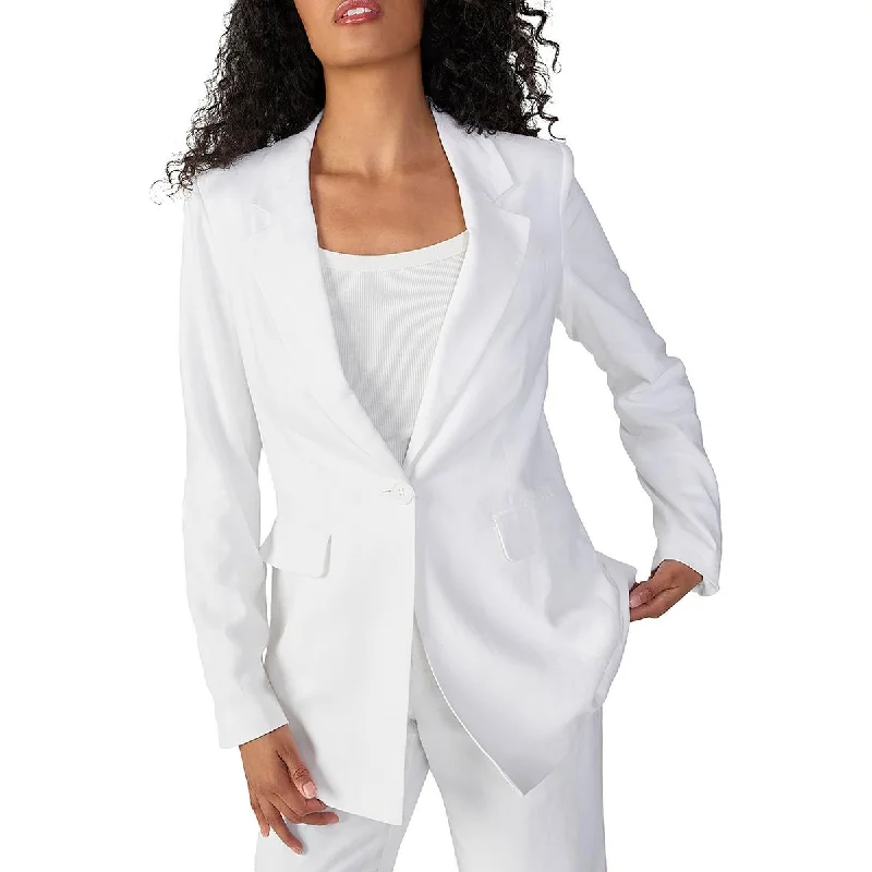 Sanctuary Womens Kora Linen Suit Separate One-Button Blazer Cotton Blend Blazer