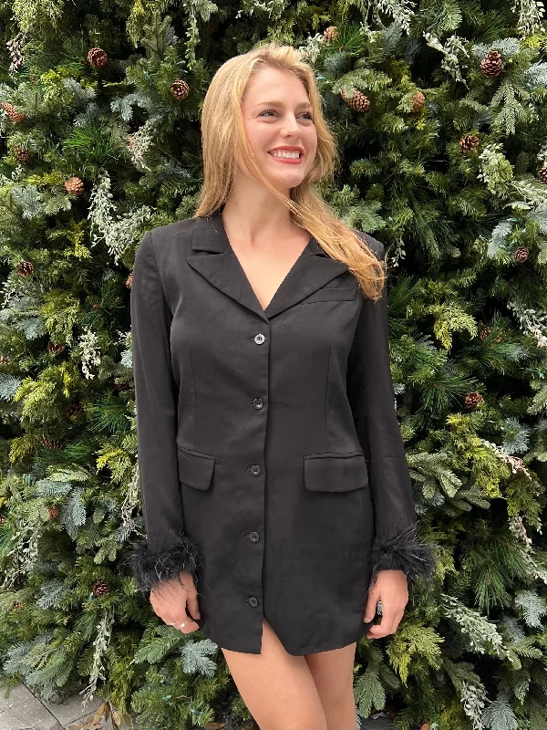 ADELE BLAZER DRESS IN BLACK Women's Vintage Suit