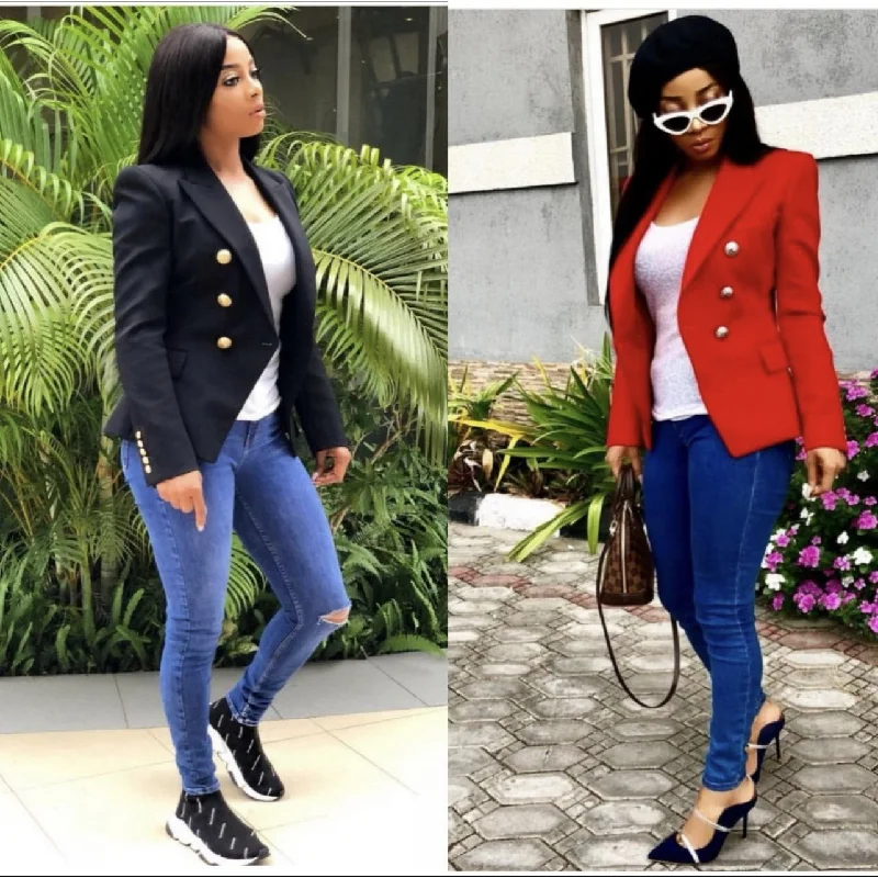 Double Breasted Blazer Spring Women's Coat