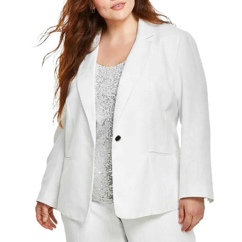 Anne Klein Womens Plus Metallic Suit Separate One-Button Blazer Women's Premium Blazer Anne Klein Womens Plus Metallic Suit Separate One-Button Blazer Women's Premium Blazer