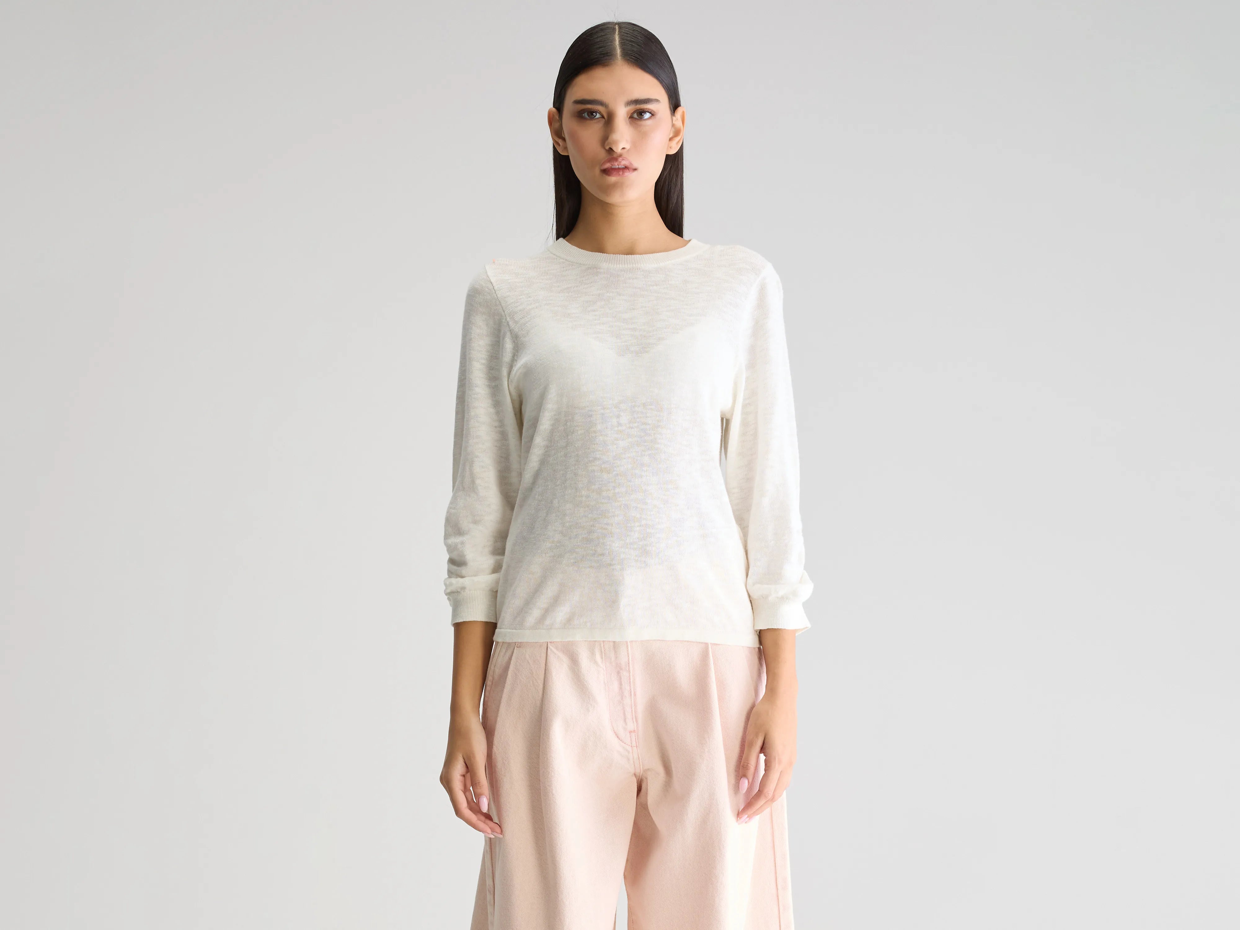 Atta crewneck sweater (251 / W / ECRU) Machine Wash Dry Clean Hand Wash