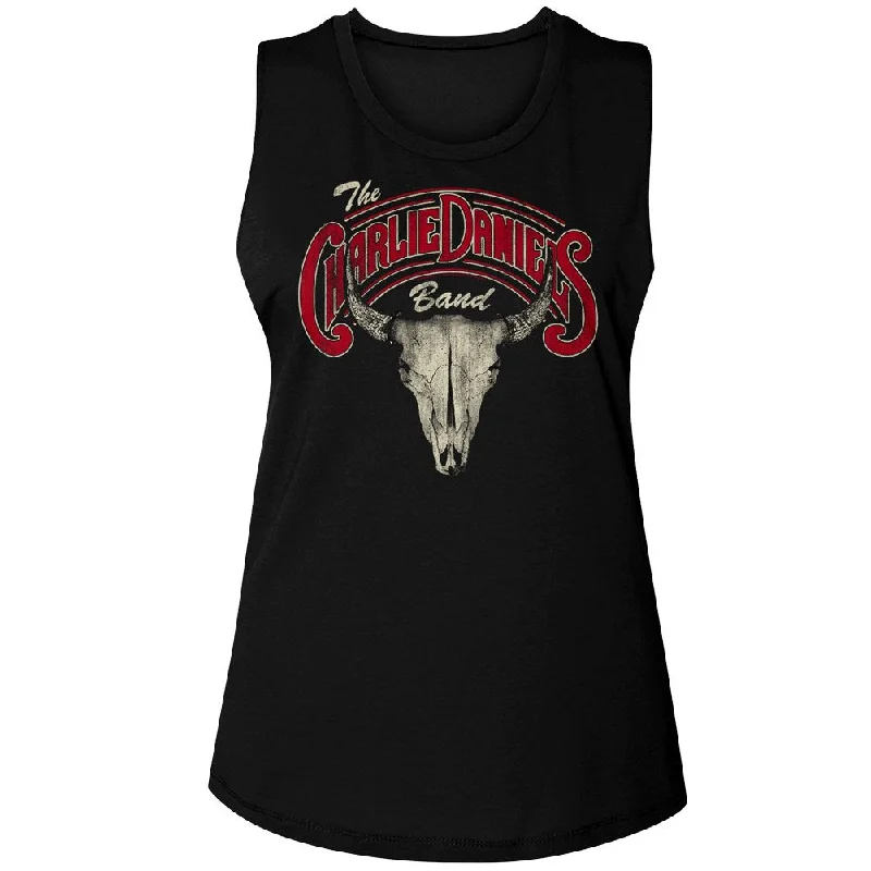 CHARLIE DANIELS BAND Tank Top, CDB Skull N Logo loose fit tank