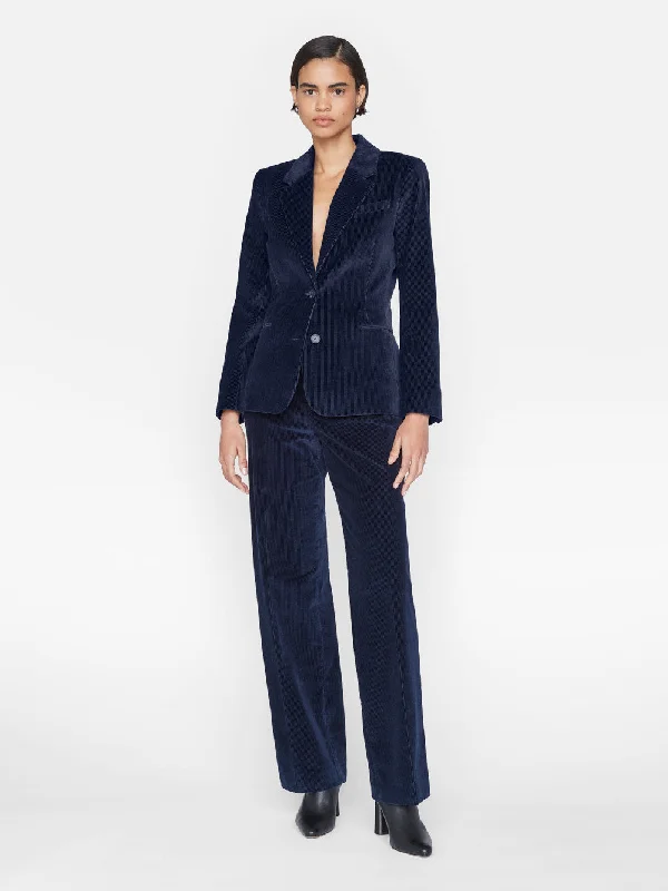 High Rise Relaxed Corduroy Trouser -- Navy Trousers Corduroy Warm