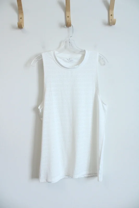 Zyia Active Mesh White Athletic Tank | L mint tank top