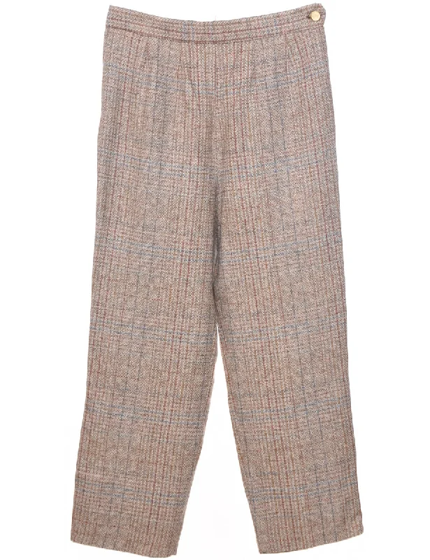 Checked Pattern Trousers - W32 L27 Trousers Bootcut Casual