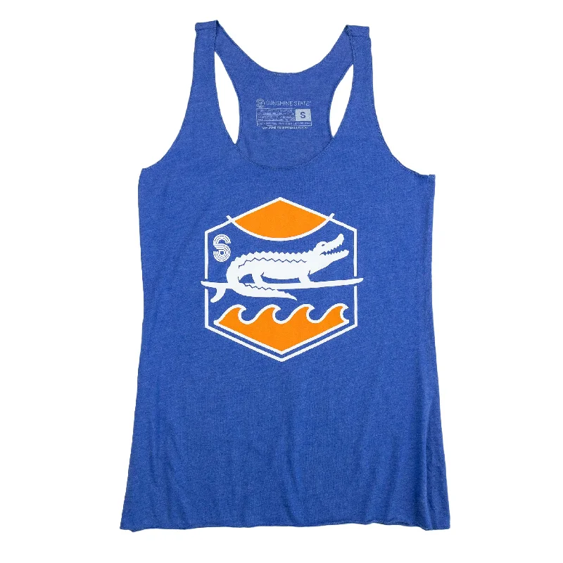 SURF GATOR SUNSET TRIBLEND TANK - RETRO ROYAL lace back tank