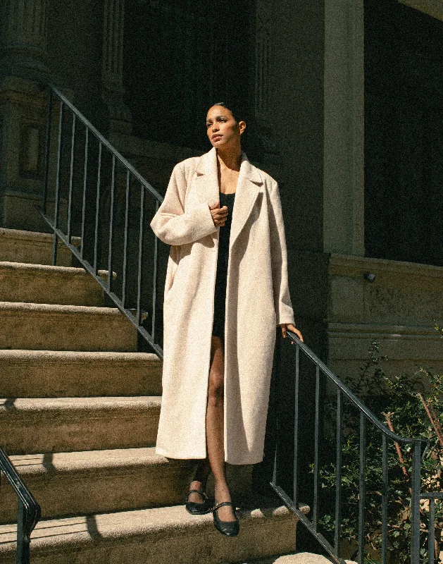 Abbey Trench Coat (Cream) Welt Pockets Slit Pockets Flap Pockets