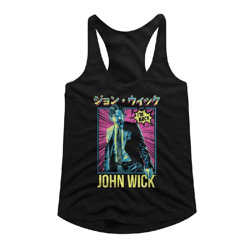 Women Exclusive JOHN WICK Tank Top, Neon Manga baby blue tank