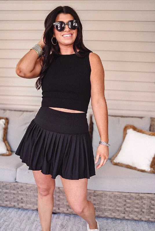 Charslee Active Tank Top - Black low neck tank