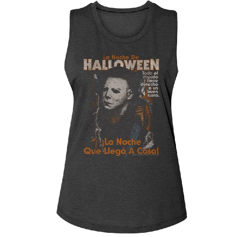 HALLOWEEN Tank Top for Ladies, Spanish Poster lime green tank