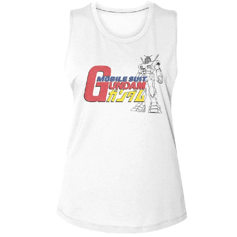 MOBILE SUIT GUNDAM Tank Top, Logo floral tank top