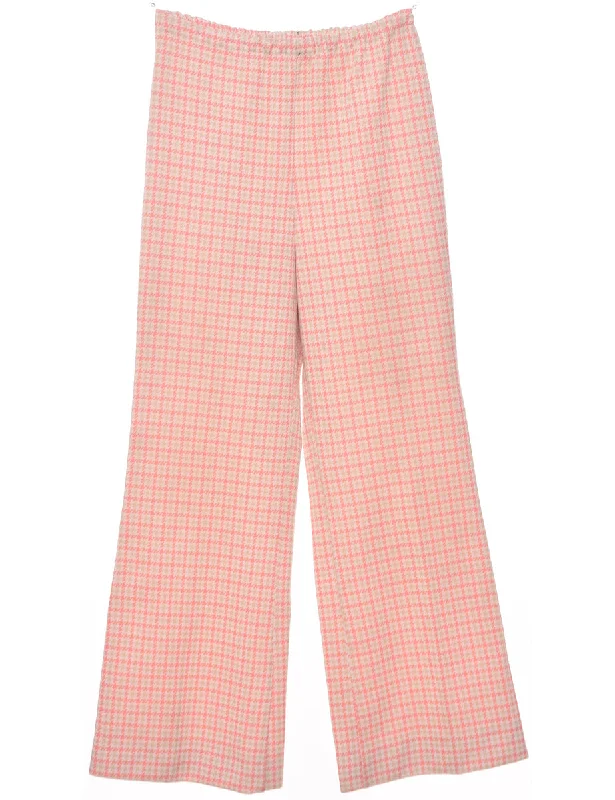 Checked Pattern Trousers - W26 L26 Trousers sophisticated sleek