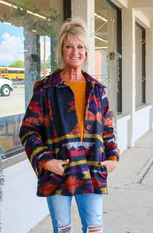Pure Urbanology Santa Fe Black Light Weight Coat Knit Woven Fleece