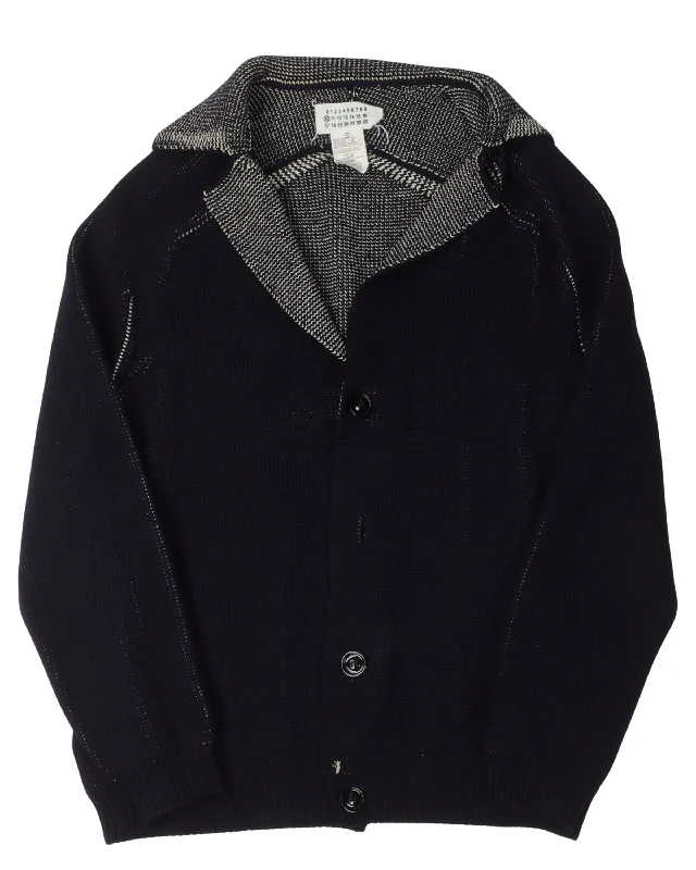 Collared Cardigan Sweater Toggled Drawstring Belted