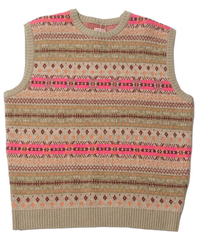 Bones Sweater Vest Cashmere Blend Cotton Blend Poly Blend