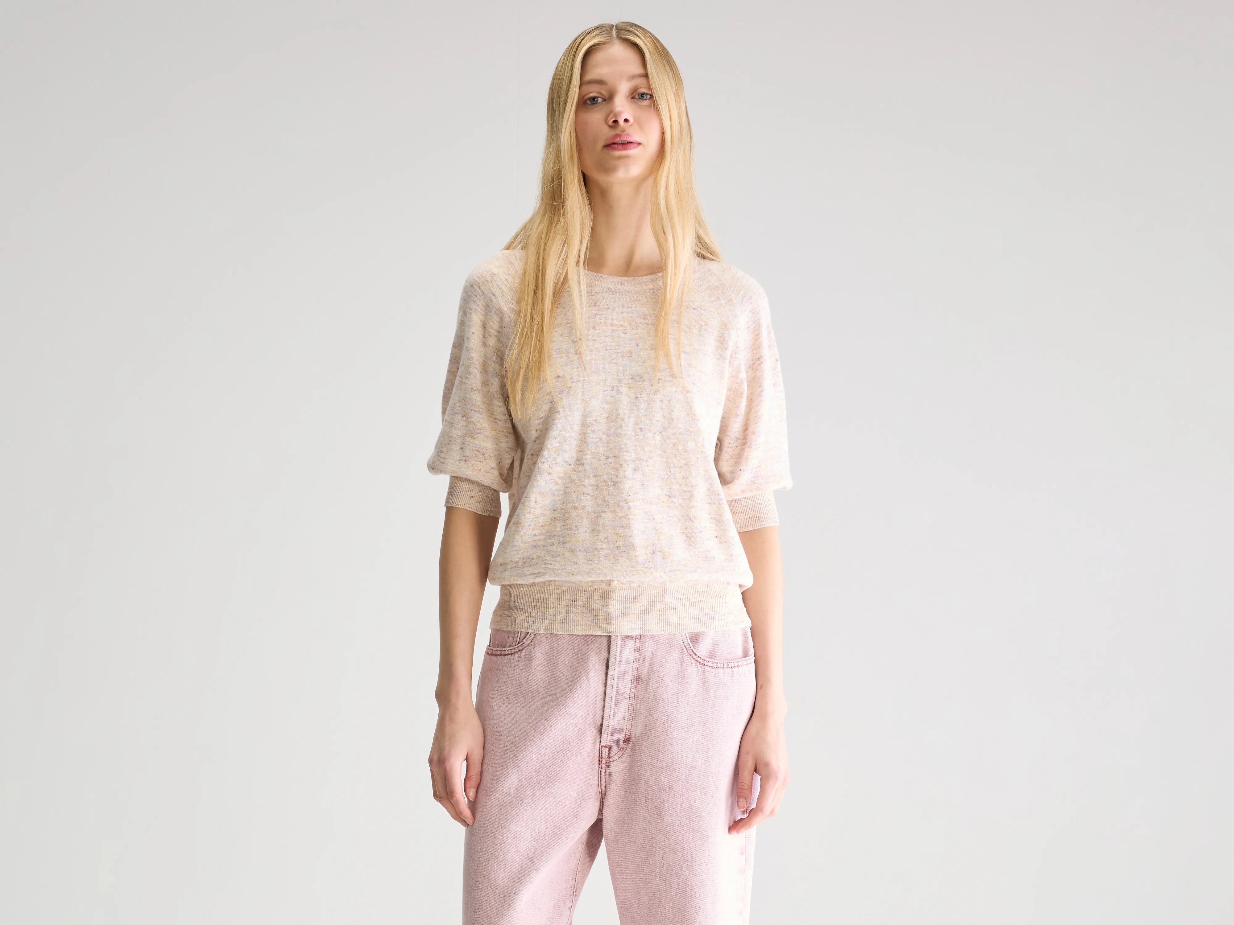 Anogy regular sweater (251 / W / COMBO C) Wool Fabric Cashmere Fabric Tweed Fabric