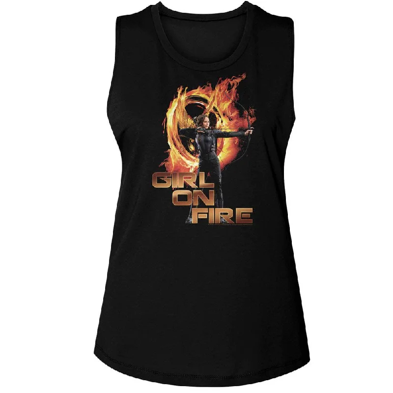 HUNGER GAMES Tank, Girl On Fire v-neck tank top
