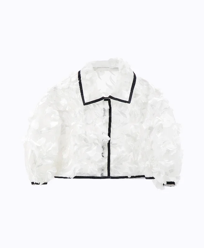 Peace Petal Crop Jacket Oversized Jacket Tailored Jacket Straight Jacket