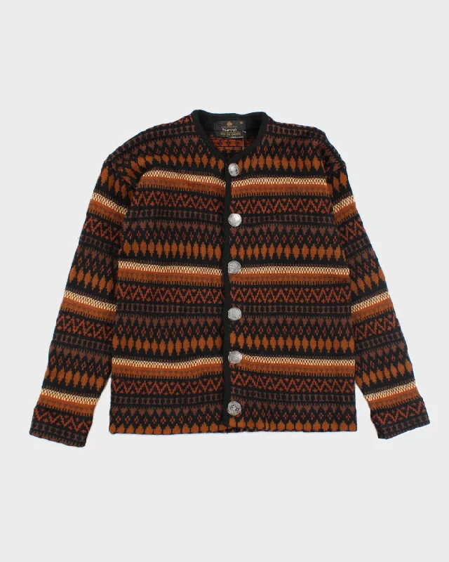 Vintage Norvyk Icelandic Wool Cardigan - M Seamless Knitted Crochet
