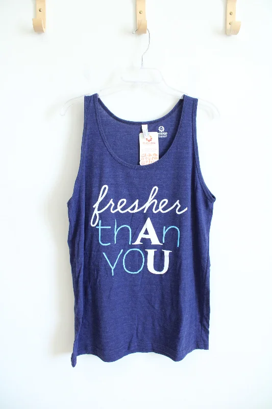 NEW American Apparel Blue "Fresher Than You" Tank Top flowy tank top
