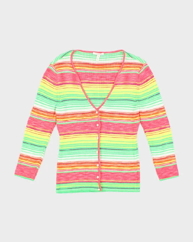 Vintage Escada Brightly Coloured Cardigan - S Welt Pockets Slit Pockets Flap Pockets
