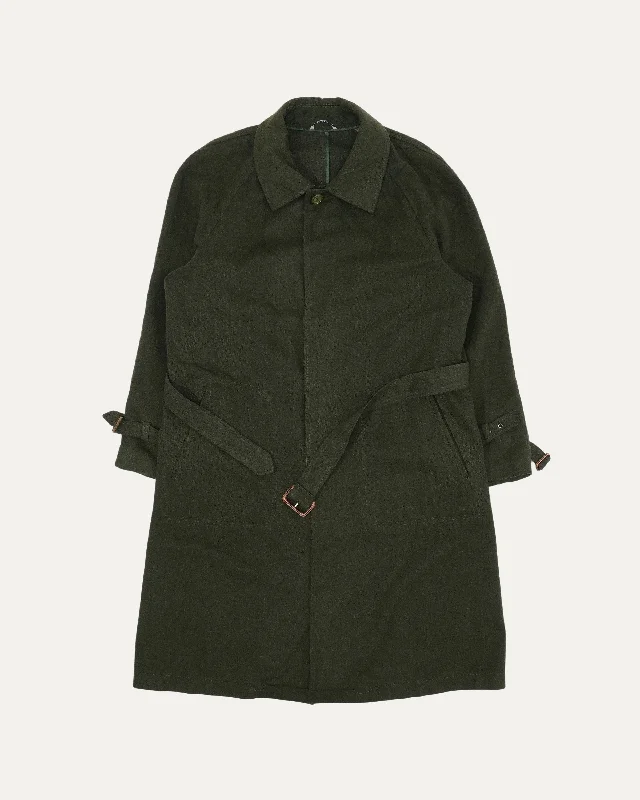 Belted Wool Coat Appliqued Beaded Sequined