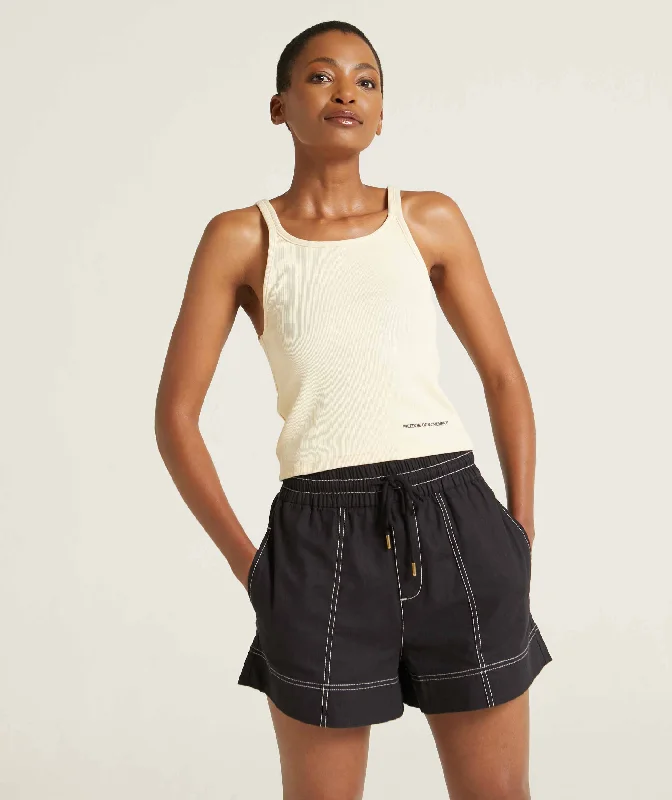 Ladies Fine Rib Tank Top - Pale Yellow solid color tank