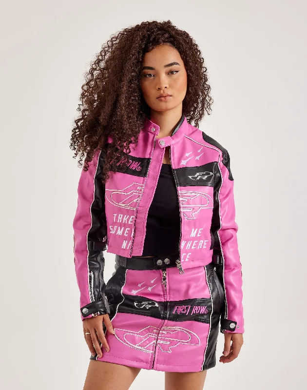 First Row Leather Racing Jacket Jersey Jacket Tulle Jacket Batik Jacket