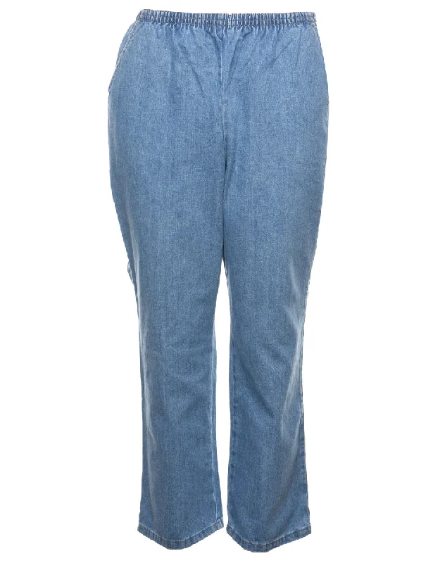 Light Wash Denim Trousers - W26 L29 Trousers stylish modern