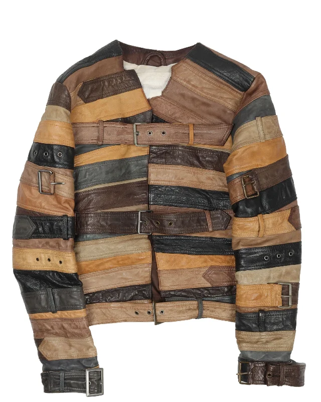 H&M Leather Belt Jacket Fleece Jacket Down Jacket Feather Jacket