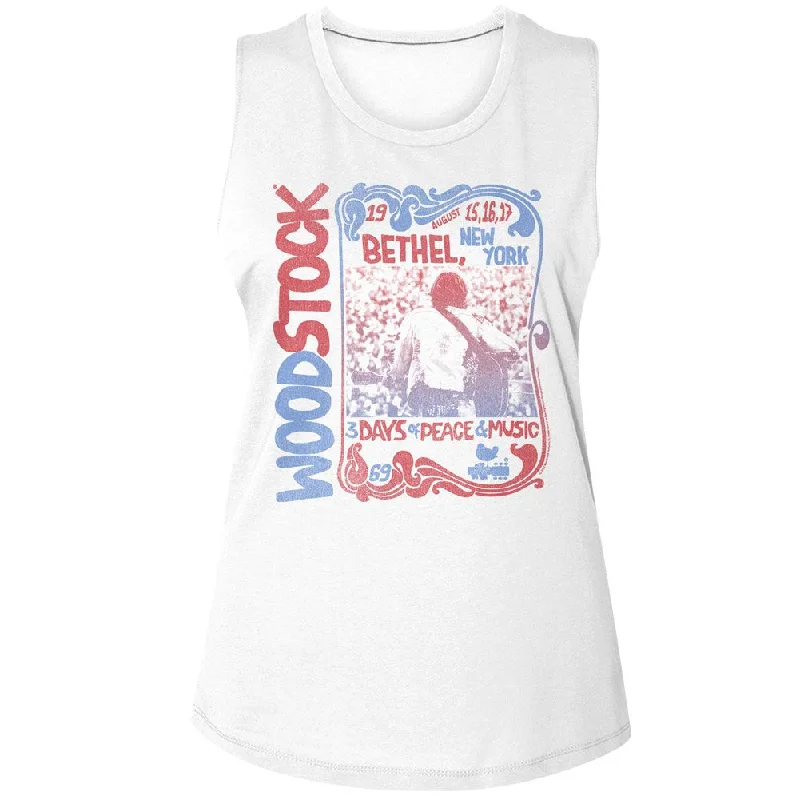 WOODSTOCK Tank Top for Ladies, Nouveau Border cutout tank top
