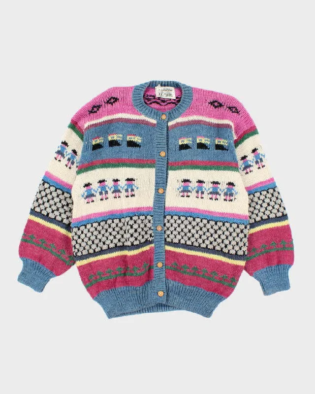 Vintage Alpaca Knit Cardigan - XL Button Cardigan Zip Cardigan Pullover Cardigan