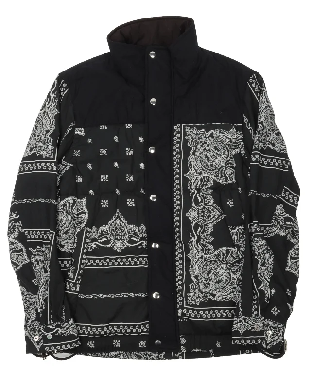 Paisley Puffer Jacket Embroidered Jacket Appliqued Jacket Beaded Jacket