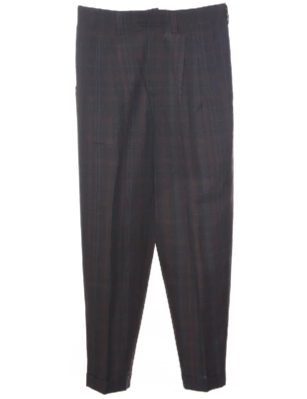 Checked Pattern Trousers - W31 L28 Trousers Harem Relaxed Fit