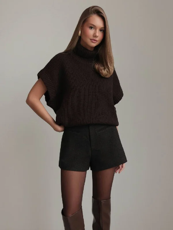 Chocolate Knit Sweater Elegant Classic Vintage