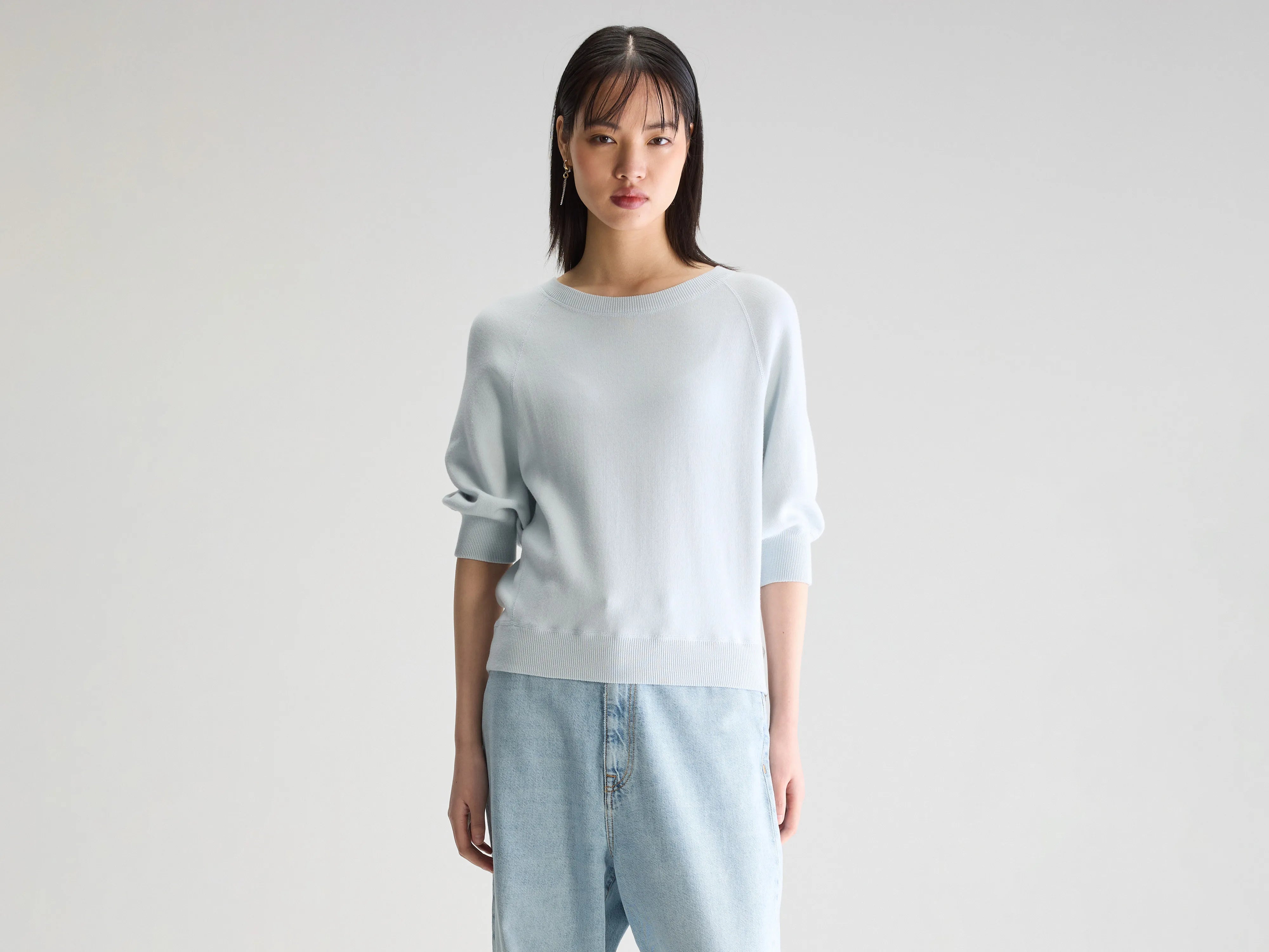 Anglet crewneck sweater (251 / W / OASIS) Long Sweater Short Sweater Cropped Sweater