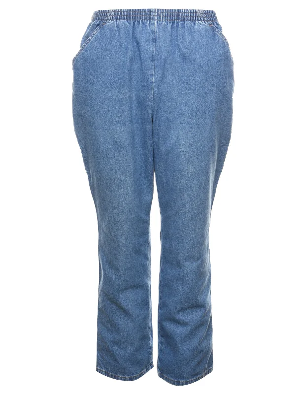 Light Wash Denim Trousers - W28 L28 Trousers sophisticated sleek