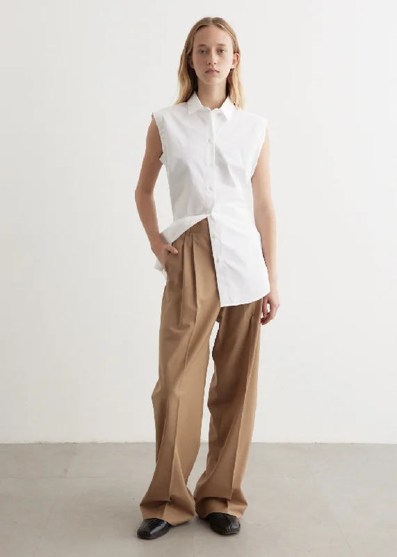Wide Leg Pleated Trousers Trousers Yoga Stretchy