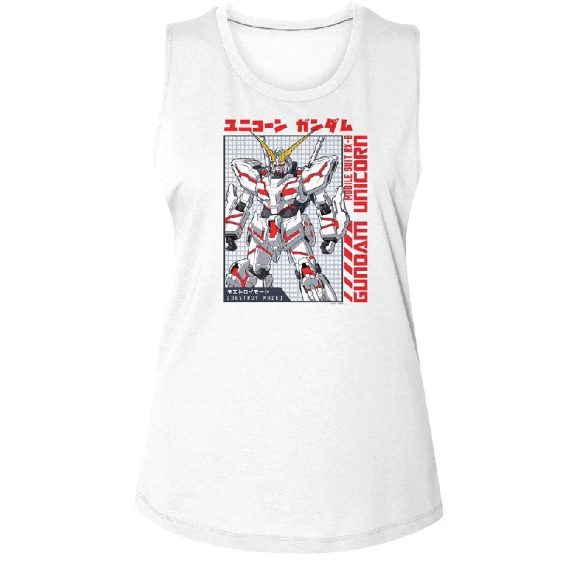 MOBILE SUIT GUNDAM Tank Top, Unicorn D Mode low neck tank