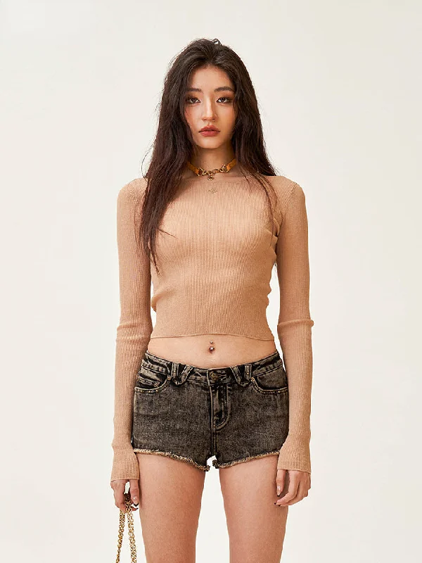 Compass Cross-fitted Knitted Sweater Open Front Closed Front Wrap Front