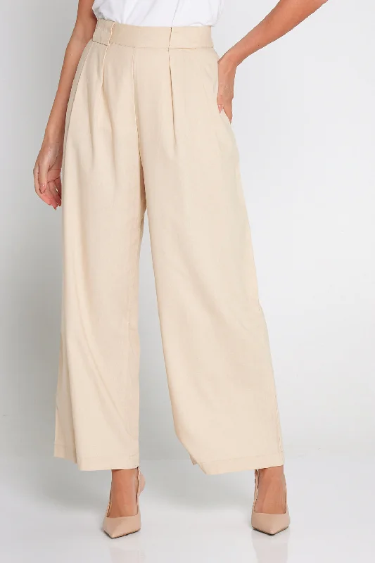 Mayfair Linen Trousers - Cream Trousers New Arrival