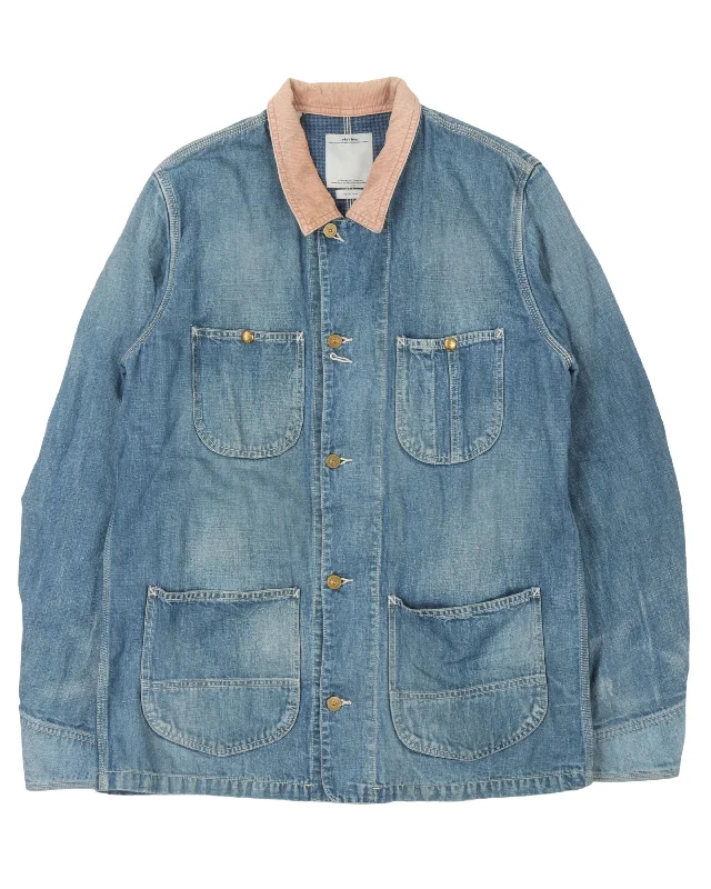 Denim Chore Jacket Herringbone Jacket Checkered Jacket Solid Jacket