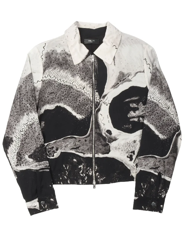 Wes Lang Big Skull Blouson Jacket Front Pockets Side Pockets Patch Pockets