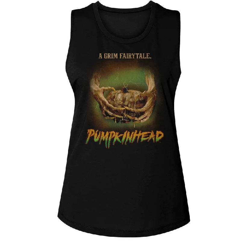 PUMPKINHEAD Tank Top, Claws Holding A Nasty Pumpkin fitted tank top