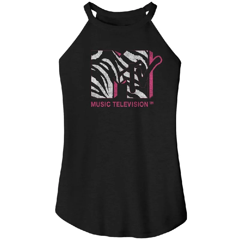 MTV Rocker Tank for Ladies, MTV Zebra flirty tank top
